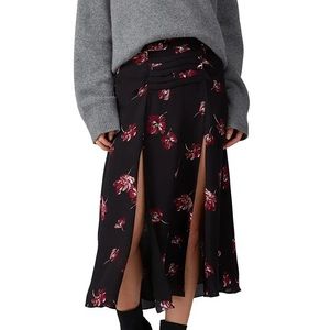 Nicholas Black Floral Tuck Skirt size 14